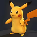 Yellow Pikachu Doll With Black Tipped Ears Red Cheeks And Orange Tail