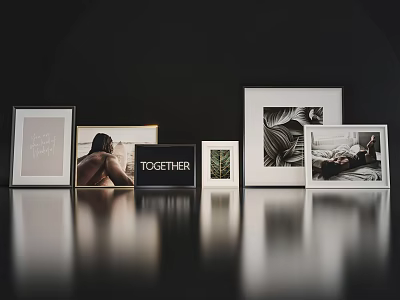 Modern Decorative Picture Frame Set With Various Designs And Photos For Home Decor 3d model