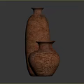 Three Handcrafted Terracotta Pottery Vases With Textured Surfaces And Different Shapes