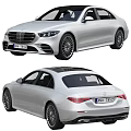 White Sedan Car Front And Rear View With License Plate NH 7839