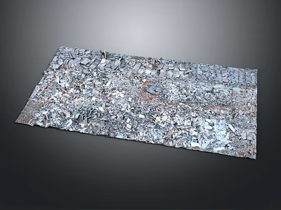 Textured Ground Surface Displaying A Mix Of Patterns And Textures 3d model