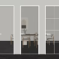 Glass Single Swing Door Designs Featuring Ribbed Clear and Grid Glass Panels for Modern Interiors