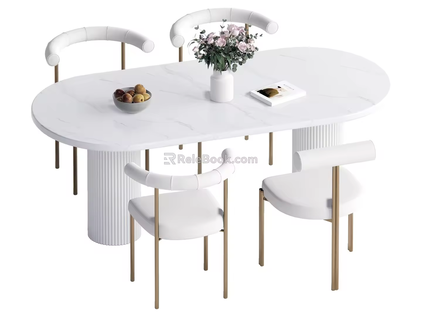 Dining table and chair combination 3d model