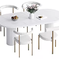 Dining table and chair combination 3d model