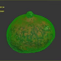 Vibrant Orange Pumpkin With Green Spots And Stem For Home Living Decor