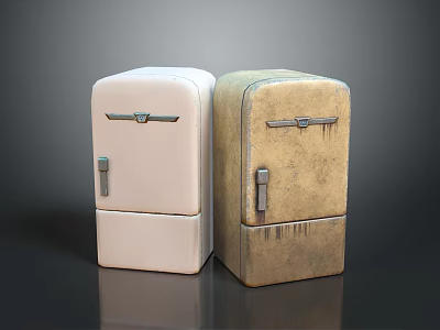Vintage Retro Style Desktop Computers White and Gold Classic Models 3d model
