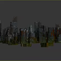 Urban Buildings Model Showcasing Detailed Cityscape With High Rise Structures And Intricate Layout
