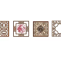 New Chinese-style openwork window 3d model
