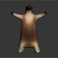 Cartoon Bear 3D Model Standing With Arms Outstretched Brown Orange Gradient