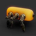 Mechanical Creature Character With Yellow Rounded Body And Metallic Legs 3d model