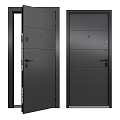 Modern Black Security Door With Paneled Structure And Multi point Lock System 3d model