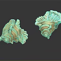 Natural Conch Shell Decorative Ornament Set With Peach Color And Textured Reflective Base
