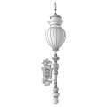 Classic Bronze Wall Lamp With Carved Metal Bracket And White Lampshade For Indoor Decoration