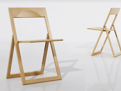 Wooden Folding Leisure Chair With Simple Design Lightweight Frame And Smooth Structure 3d model