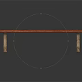 Natural Outdoor Scene With Red Wooden Bench And Metal Support Legs