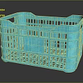 Practical Blue Plastic Storage Basket For Household Daily Organizing Items 3d model