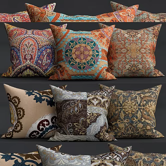 Ethnic style pillow 3d model