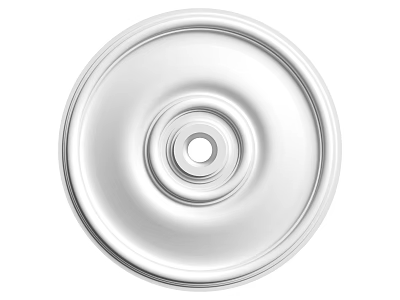 Round White Ceiling Light Plate With Concentric Circle Design And Central Hole 3d model