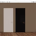 White and Black Swing Doors with Modern Panel Design for Interior Use 3d model
