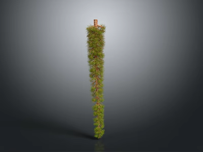 Lush Green Vertical Plant Column With Dense Foliage And Natural Growth 3d model