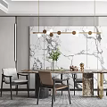 Modern Dining Table and Chair Combination Simple Table and Chair Combination 3d model