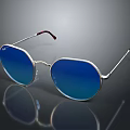 Elegant Silver Frame Blue Lens Oval Sunglasses Modern Jewelry Accessory Design