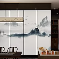 Modern Leisure Area Design With Marble Wall Wooden Slat Wall Green Plant And Wooden Furniture
