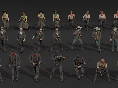 Game Characters West Town Characters West World Characters West Cowboy Characters West Cowboy American Cowboy 3d model