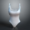 White One Piece Swimsuit With Adjustable Straps For Women Summer Fashion