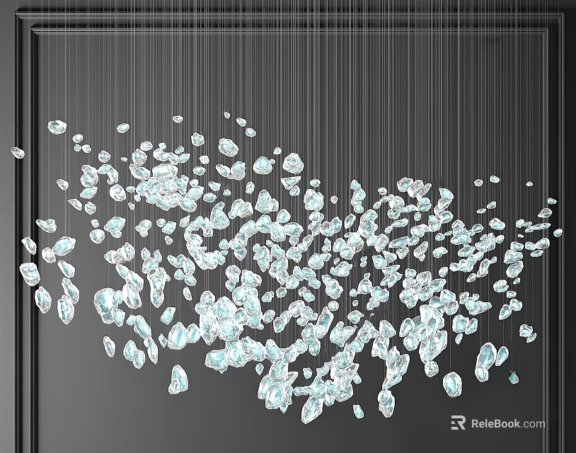 Modern Crystal Chandelier Featuring Numerous Decorative Hanging Crystals For Home Interiors 3d model 