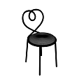 Elegant Dining Chairs With Heart Shaped Backrest Red Velvet Seat And Gold Metal Legs