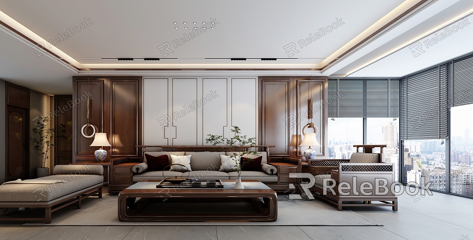 Chinese living room sofa combination model