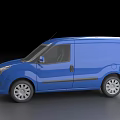 Blue Opel Van Exterior View With Front Headlights And Grille Design