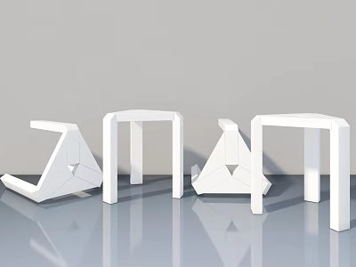 Modern White Swing Door Designs Featuring Geometric Shapes And Sleek Frames 3d model