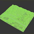 Detailed 3D Terrain Model With Roads Mountains And Farmland