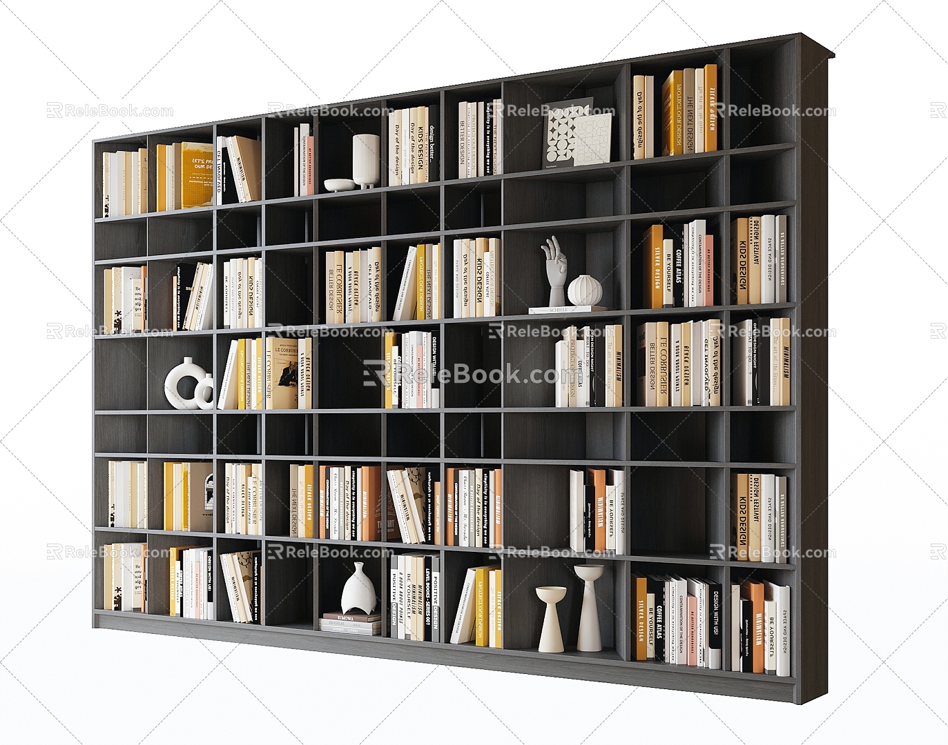 bookcase bookshelf book ornaments 3d model