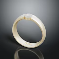Elegant Gold Ring With White Gemstone And Engraved SOL Inside Minimalist Design 3d model