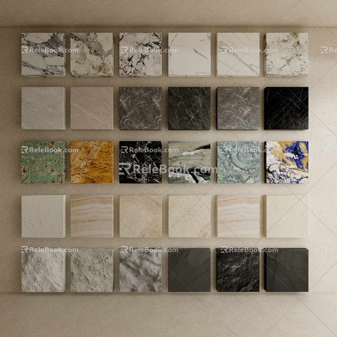 Modern Marble Texture Wall Panel Background Wall Tile Wall Trim Stone Wall 3d model