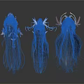 Three Stylish Decorative Hair Wigs With Angel Wings And Ornament Designs