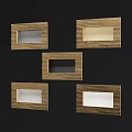 Brushed Brass Decorative Frame With Wavy Texture And Black Center Panel