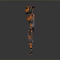 Orange Black Robot Design With Mechanical Joints And Chest Display Panel