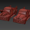 Vintage Truck Models With Open Hoods Wooden Beds And Rustic Paint Finish