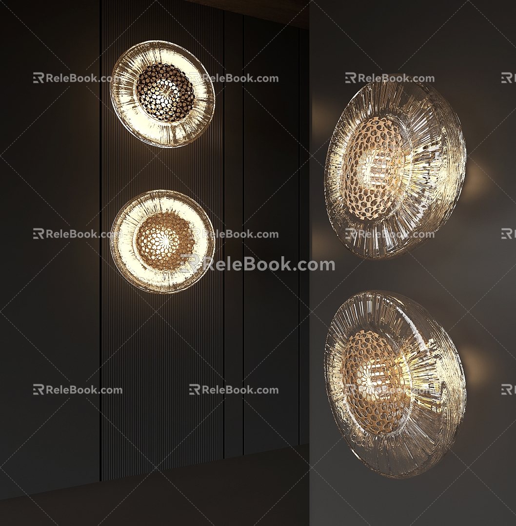 wall lamp round wall lamp glass wall lamp crystal wall lamp 3d model