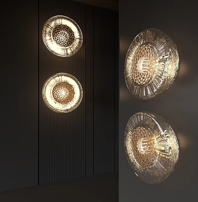 Modern Decorative Glass Wall Lamps With Unique Design For Home Interior Lighting 3d model