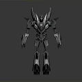 Sci Fi Robot Figure With Metallic Mechanical Structure And Glowing Accents 3d model