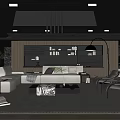 Modern Living Room Interior Design With Sofa Coffee Table Bookshelf Pendant Light Area Rug