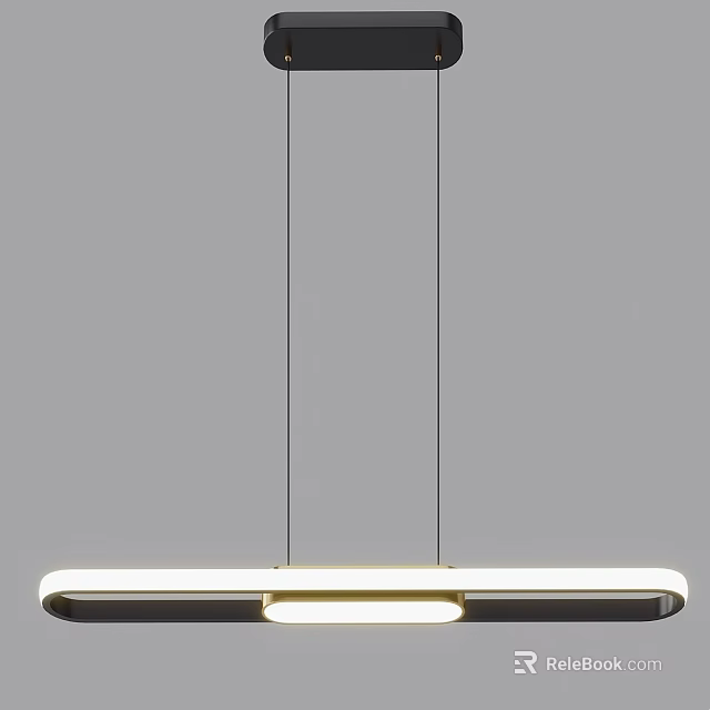 Sleek Modern Pendant Light With Rectangular Design And Warm Ambient Glow 3d model