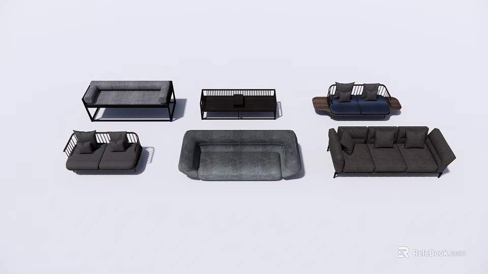 Stylish Modern Sectional Sofas With Various Designs For Living Room 3d model