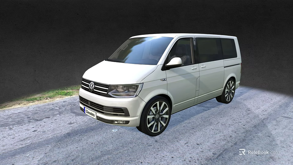 Sleek White Volkswagen Minivan With Modern Exterior Design And Stylish Alloy Wheels 3d model 