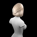 Game and Movie Character 3D Model with Blonde Short Hair Upper Body and Black Background